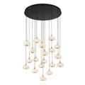 Alabaster 19 Lights Round LED Chandelier - Matte BlackJecanoli
