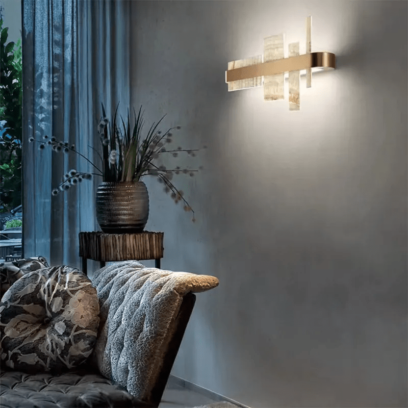 Alabaster Acropolis LED Wall Sconce - 25.6" W-Jecanoli