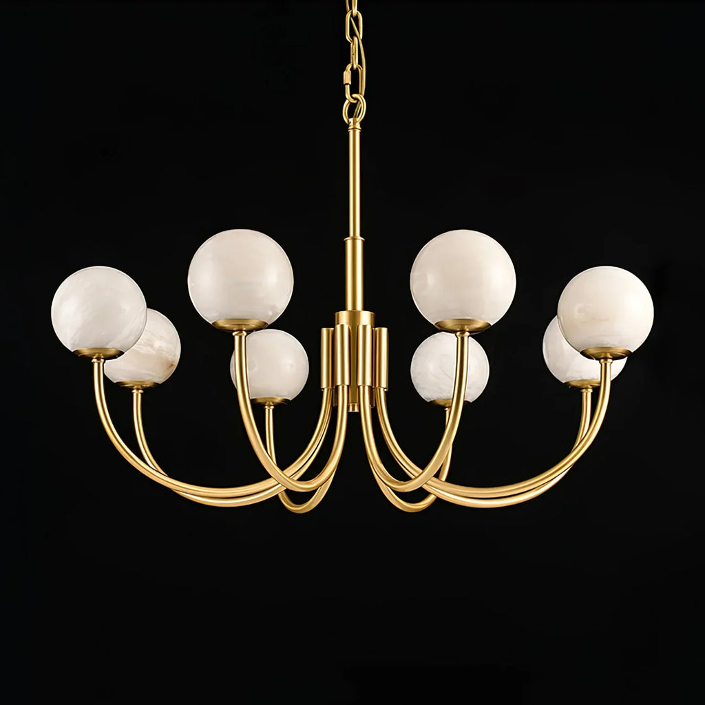 Alabaster Brass Chandelier 25.6" 31.5"
