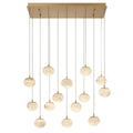 Alabaster Codri Linear LED Chandelier - Antique Brass14 LightJecanoli