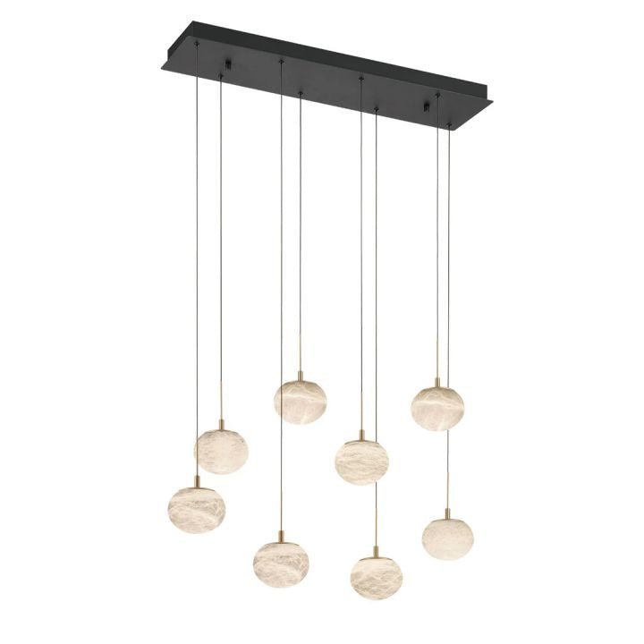 Alabaster Codri Linear LED Chandelier - Matte Black8 LightJecanoli