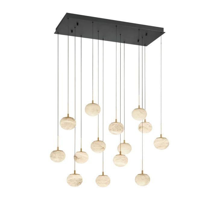 Alabaster Codri Linear LED Chandelier - Matte Black14 LightJecanoli