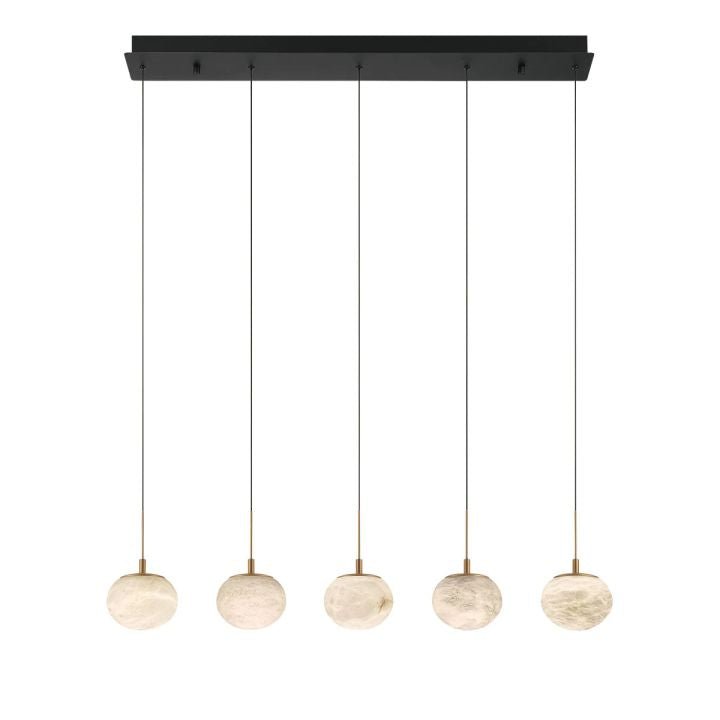 Alabaster Codri Linear LED Chandelier - Matte Black5 LightJecanoli