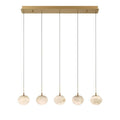 Alabaster Codri Linear LED Chandelier - Antique Brass5 LightJecanoli
