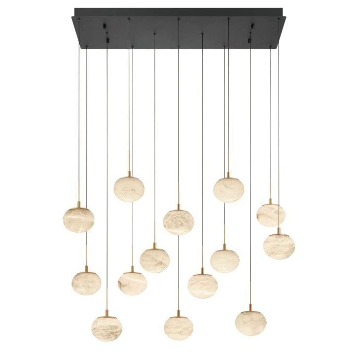 Alabaster Codri Linear LED Chandelier - Matte Black8 LightJecanoli