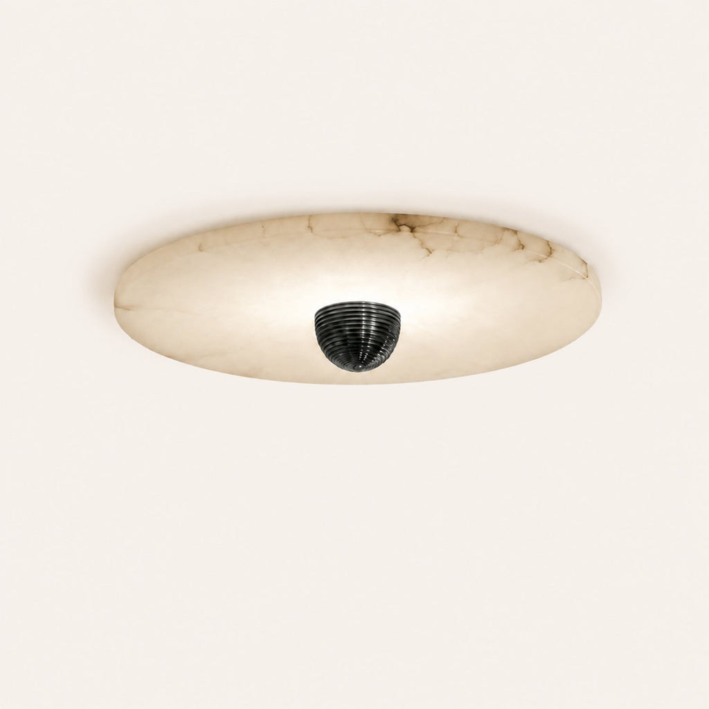 Alabaster Disc Flush Mount Wall Sconce