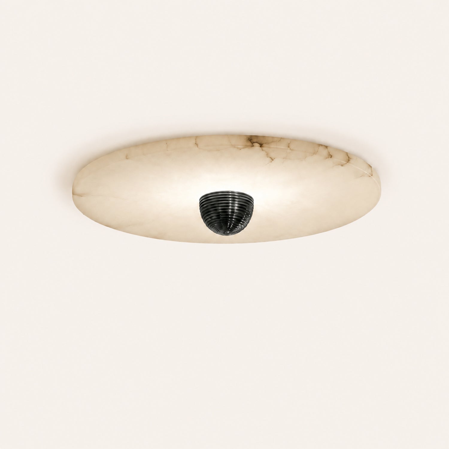 Alabaster Disc Flush Mount Wall Sconce