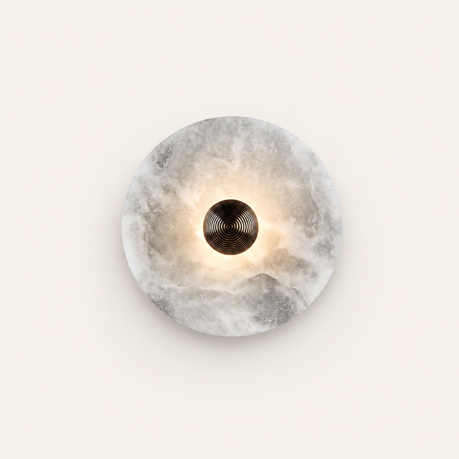 Alabaster Disc Flush Mount Wall Sconce