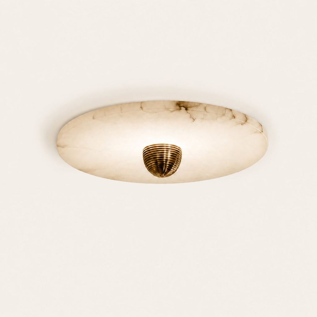 Alabaster Disc Flush Mount Wall Sconce