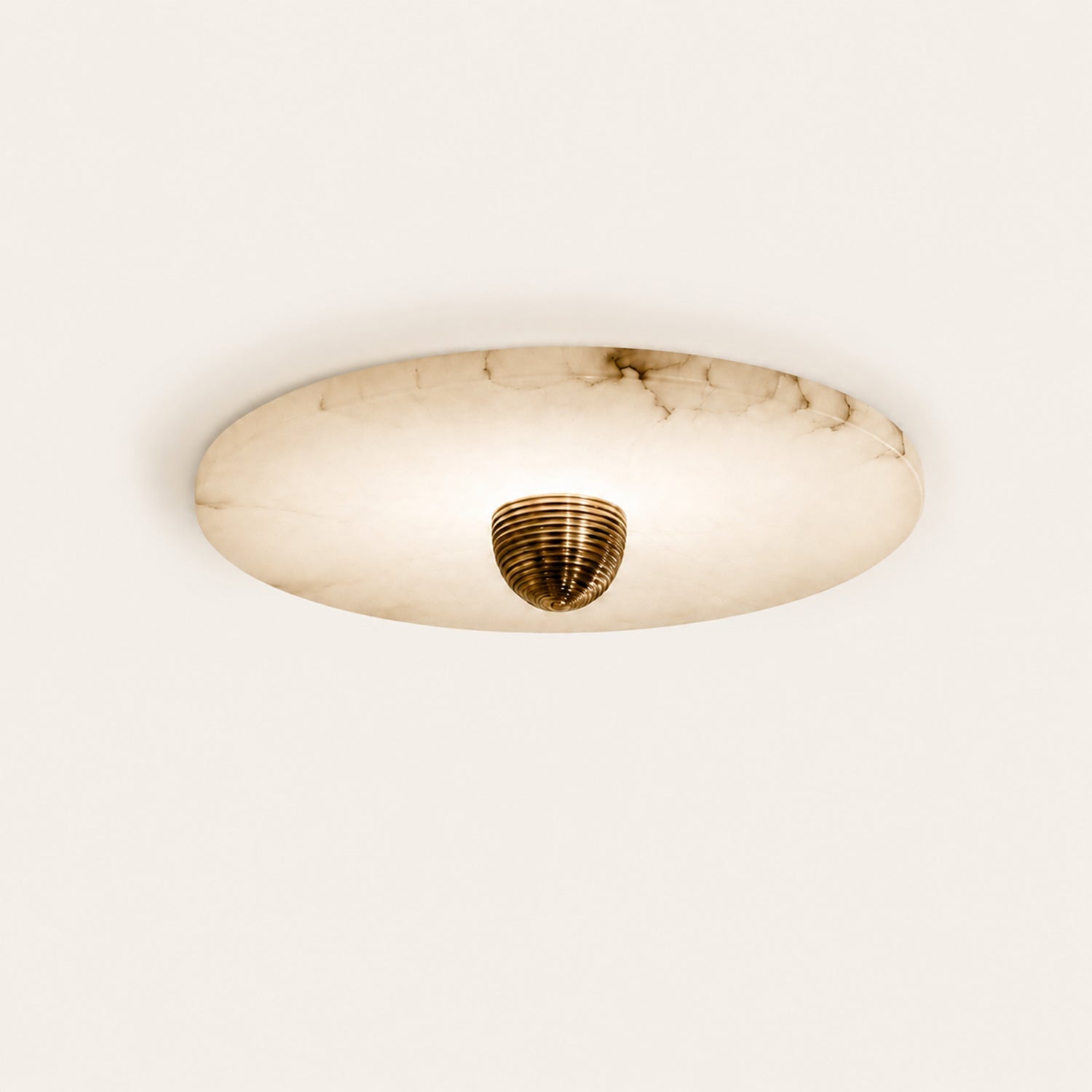 Alabaster Disc Flush Mount Wall Sconce