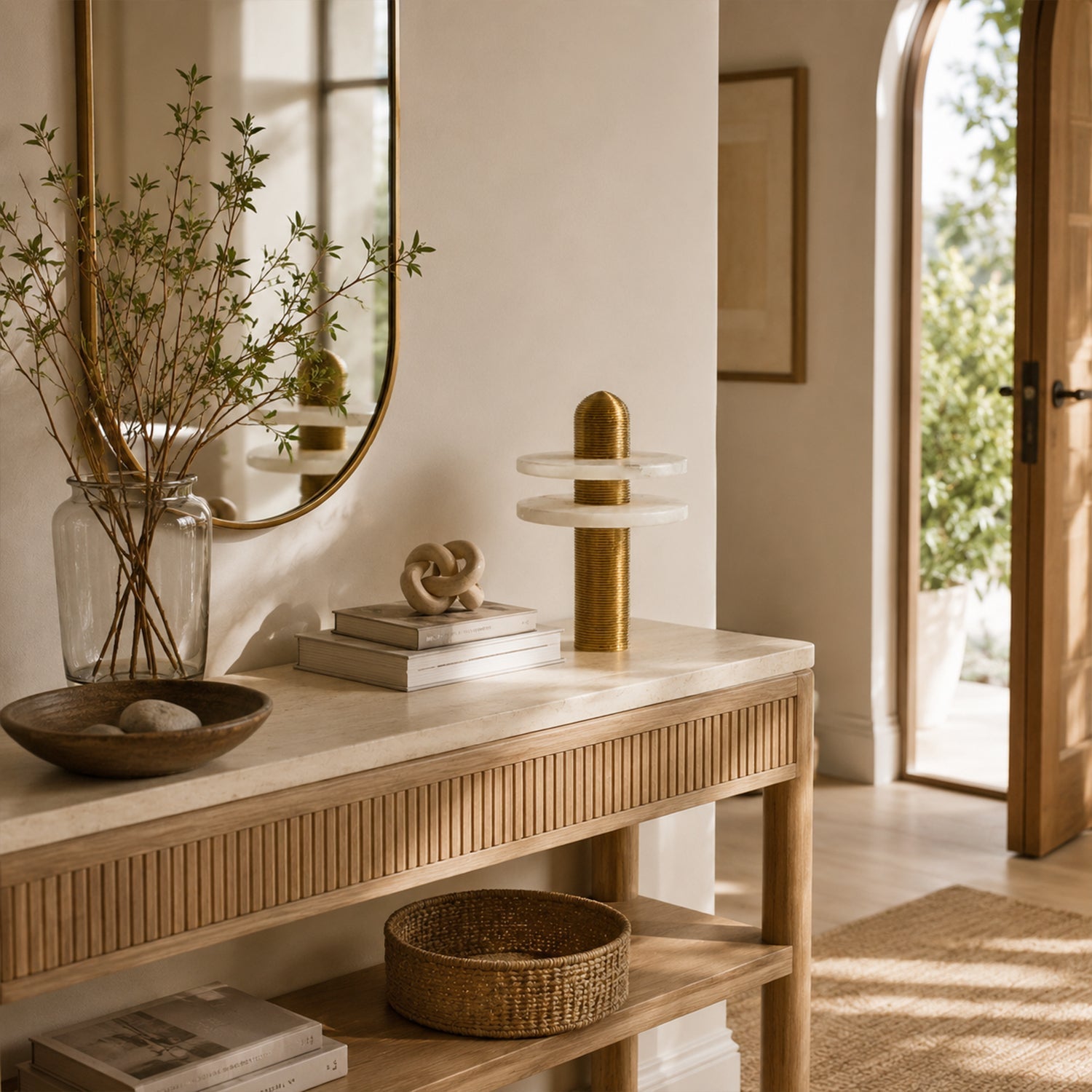 Alabaster Disc Table Lamp