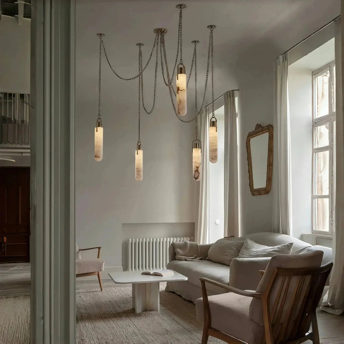 Alabaster Flint 1/2/3/5/7/9/12/15 - Light LED Multi - Drop Pendant - 3 lightsManor Lights