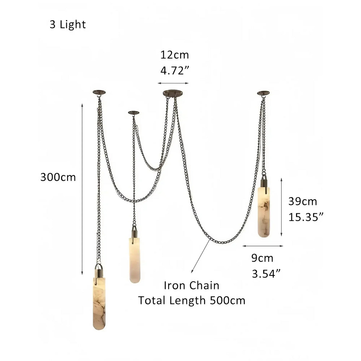 Alabaster Flint 1/2/3/5/7/9/12/15 - Light LED Multi - Drop Pendant - 3 lightsManor Lights