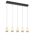 Alabaster Linear LED Chandelier - Matte Black5 LightJecanoli