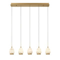 Alabaster Linear LED Chandelier - Antique Brass5 LightJecanoli