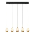 Alabaster Linear LED Chandelier - Matte Black5 LightJecanoli