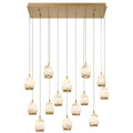 Alabaster Linear LED Chandelier - Antique Brass14 LightJecanoli
