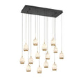Alabaster Linear LED Chandelier - Matte Black14 LightJecanoli