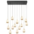 Alabaster Linear LED Chandelier - Matte Black14 LightJecanoli