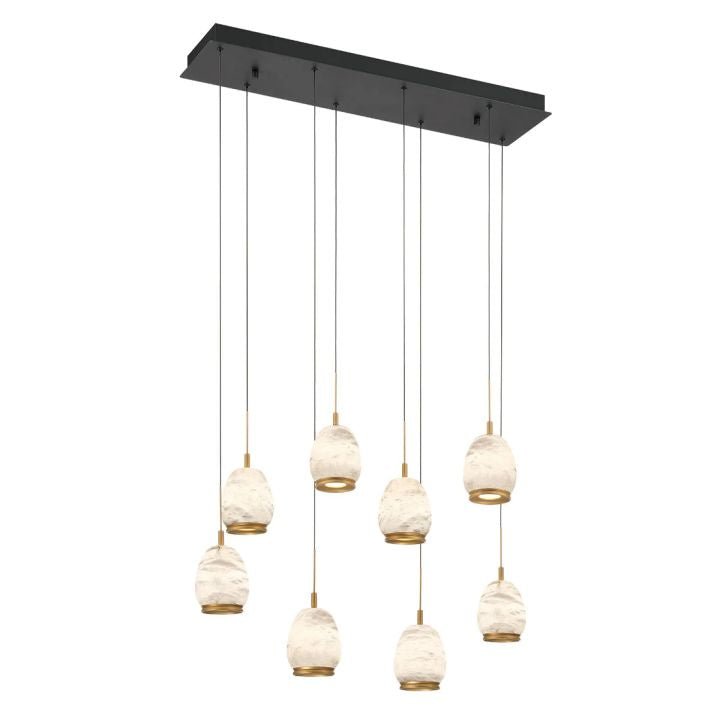 Alabaster Linear LED Chandelier - Matte Black8 LightJecanoli