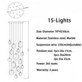 Alabaster Long Staircase Chandelier 5 styles - 15 LightsBlushlighting