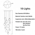 Alabaster Long Staircase Chandelier 5 styles - 15 LightsBlushlighting