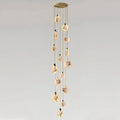 Alabaster Long Staircase Chandelier 5 styles - 15 LightsBlushlighting