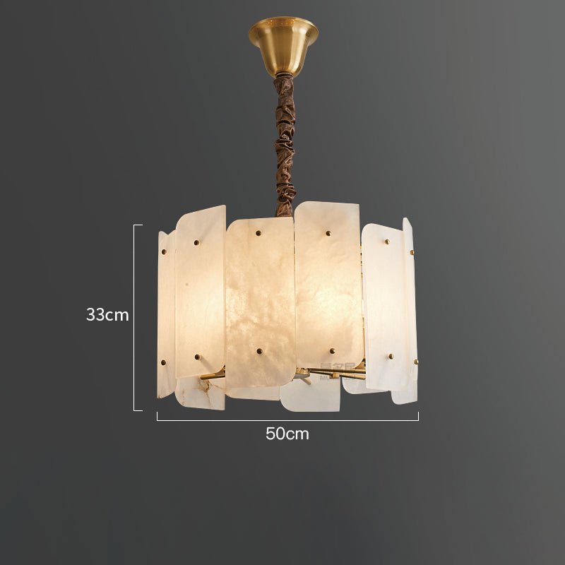 Alabaster Lorry Round Chandelier 20" 31" - D20"Jecanoli