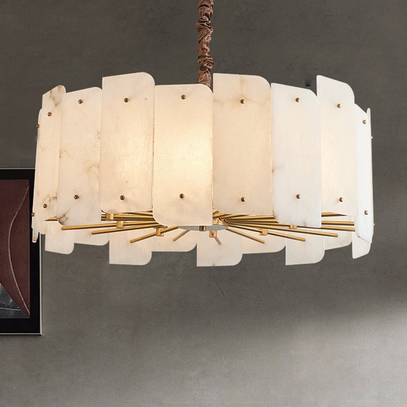 Alabaster Lorry Round Chandelier 20" 31" - D20"Jecanoli
