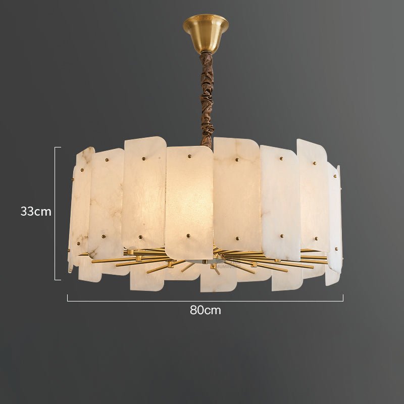 Alabaster Lorry Round Chandelier 20" 31" - D31"Jecanoli