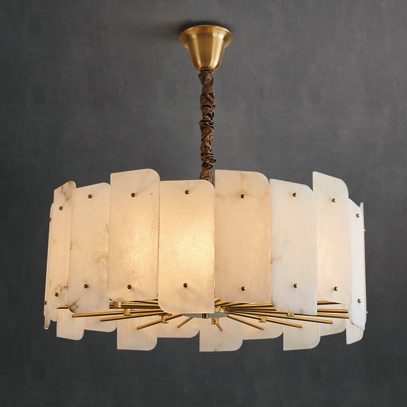 Alabaster Lorry Round Chandelier 20" 31" - D20"Jecanoli