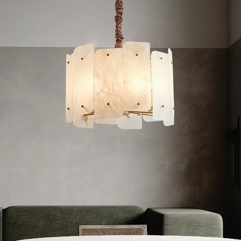 Alabaster Lorry Round Chandelier 20" 31" - D20"Jecanoli