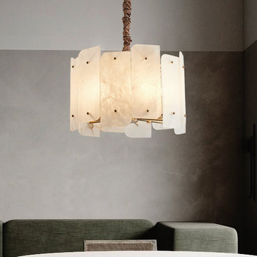 Alabaster Lorry Round Chandelier 20" 31" - D20"Jecanoli