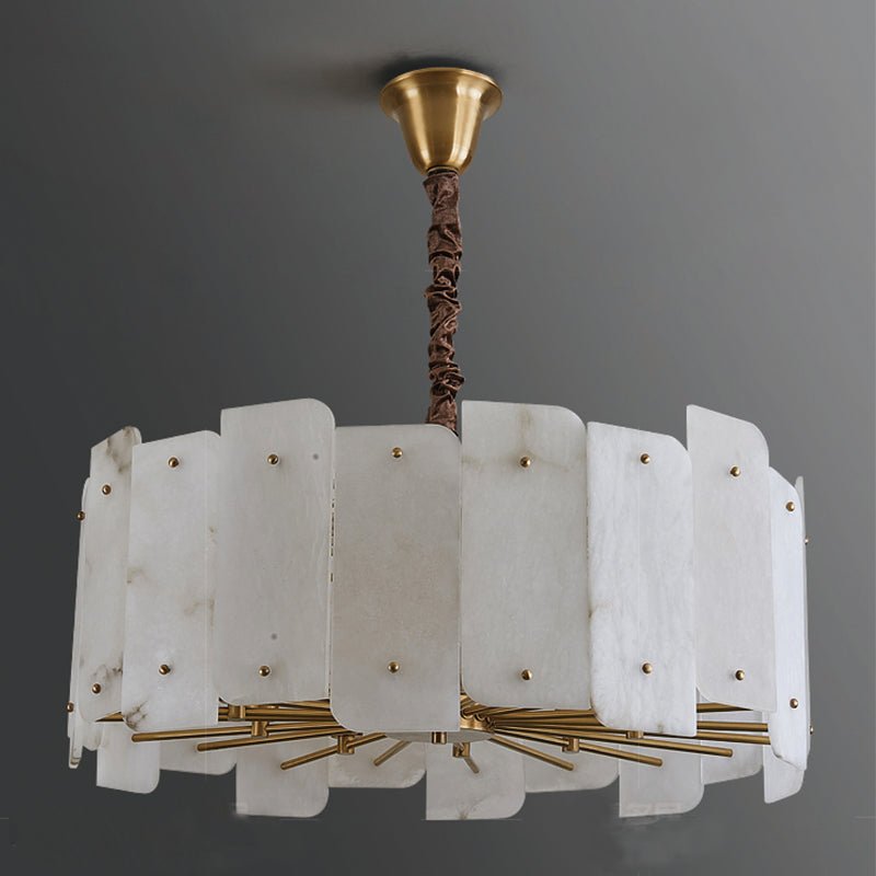 Alabaster Lorry Round Chandelier 20" 31" - D20"Jecanoli