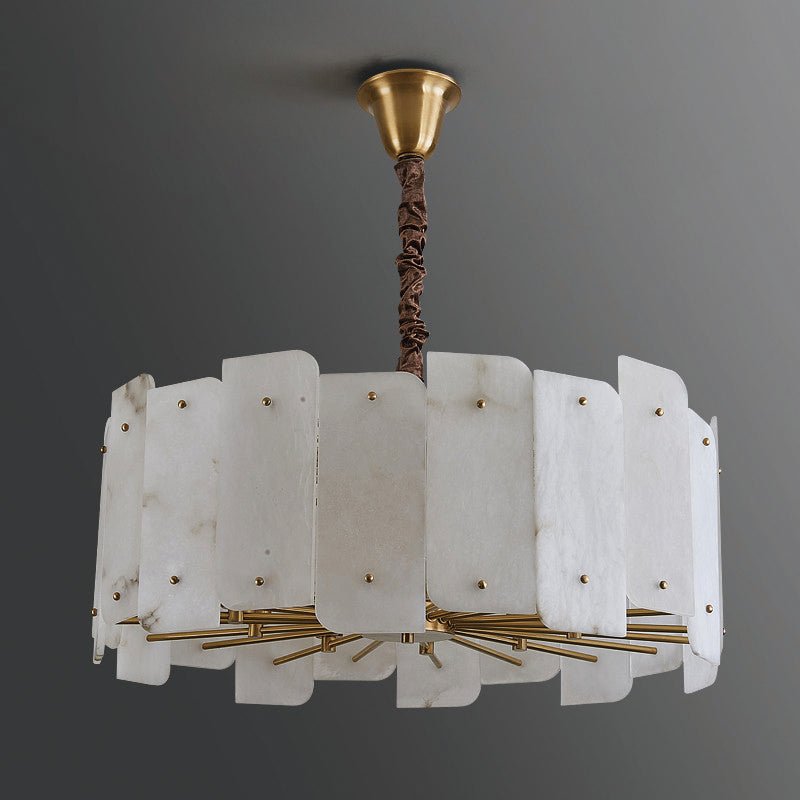 Alabaster Lorry Round Chandelier 20" 31" - D20"Jecanoli