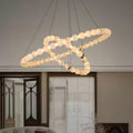 Alabaster Orb Ring Chandelier - ∅ 23.6″ x H 2.4″Gold & WhiteWarm Light-Jecanoli