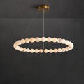 Alabaster Orb Ring Chandelier - ∅ 31.5″ x H 2.4″Gold & WhiteWarm Light-Jecanoli
