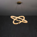 Alabaster Orb Ring Chandelier - ∅ 31.5″ x H 2.4″Gold & WhiteWarm Light-Jecanoli