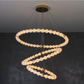Alabaster Orb Ring Chandelier - ∅ 23.6″ x H 2.4″Gold & WhiteWarm Light-Jecanoli