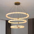 Alabaster Orb Ring Chandelier - ∅ 23.6″ x H 2.4″Gold & WhiteWarm Light-Jecanoli