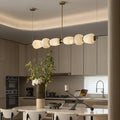 Alabaster Pebble Linear Chandelier - 60'' CustomizedGold & WhiteWarm LightJecanoli