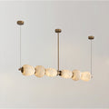 Alabaster Pebble Linear Chandelier - L 53.1″ x W 5.5″ x H 59.1″Gold & WhiteWarm LightJecanoli