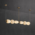 Alabaster Pebble Linear Chandelier - L 53.1″ x W 5.5″ x H 59.1″Gold & WhiteWarm LightJecanoli