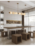 Alabaster Pebble Linear Chandelier - L 53.1″ x W 5.5″ x H 59.1″Gold & WhiteWarm LightJecanoli