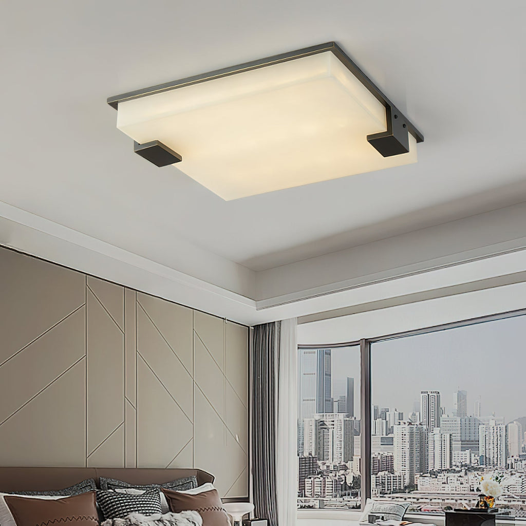 Alabaster Petal Flush Mount Ceiling Light - view 2