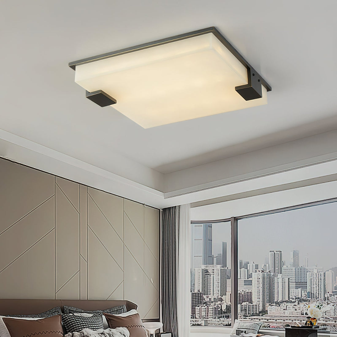 Alabaster Petal Flush Mount Ceiling Light