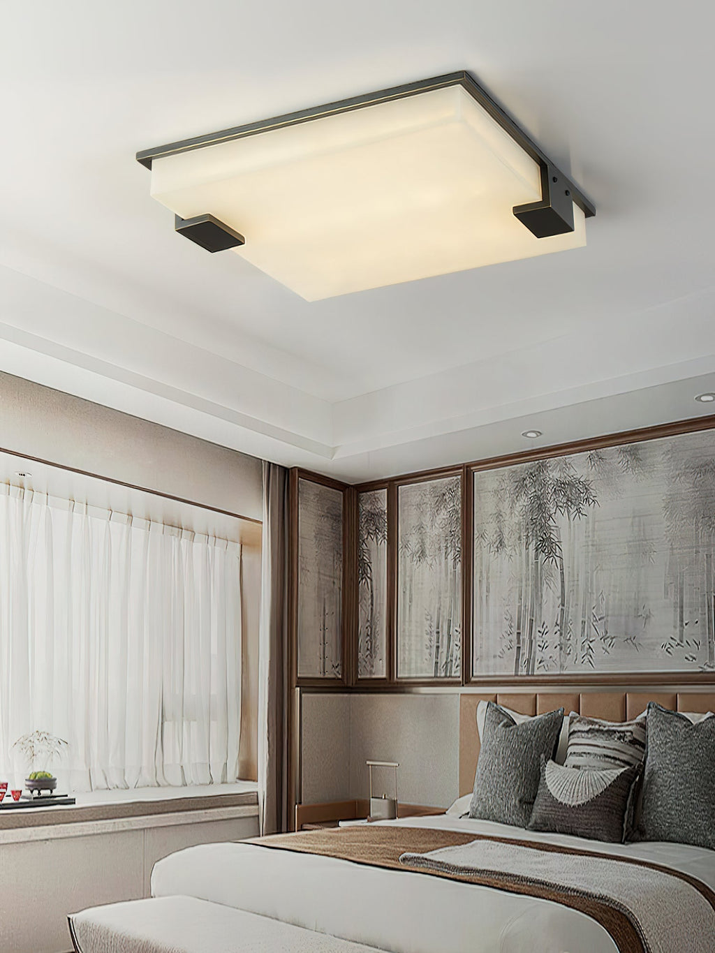 Alabaster Petal Flush Mount Ceiling Light - view 8