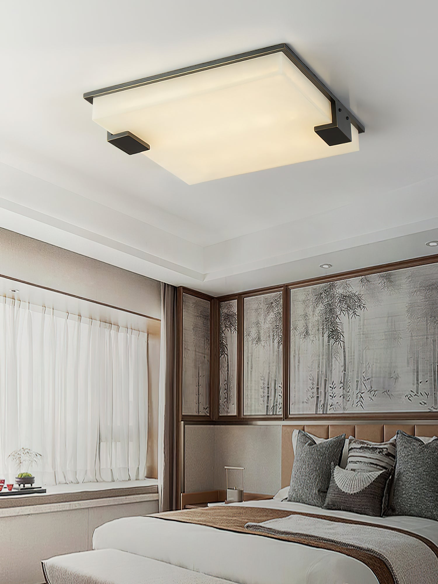 Alabaster Petal Flush Mount Ceiling Light - view 8