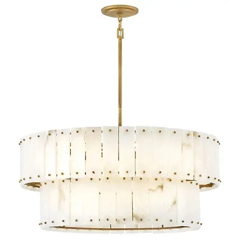 Alabaster Rancho 2 - Tier Round Chandelier (34.25"D) - Jecanoli