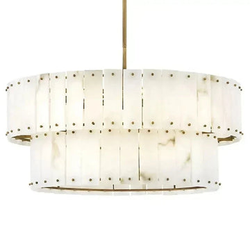 Alabaster Rancho 2 - Tier Round Chandelier (34.25"D) - Jecanoli
